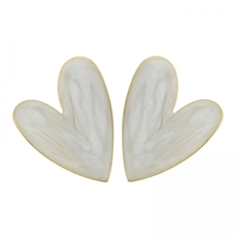 Cute White Heart Earrings for Everyday & Events by HitMyNeed