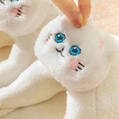 Cute Winter Cat Fuzzy Slippers for Women & Men by HitMyNeed