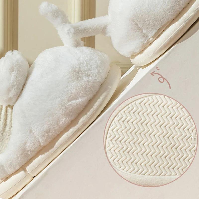 Cute Winter Cat Fuzzy Slippers for Women & Men by HitMyNeed