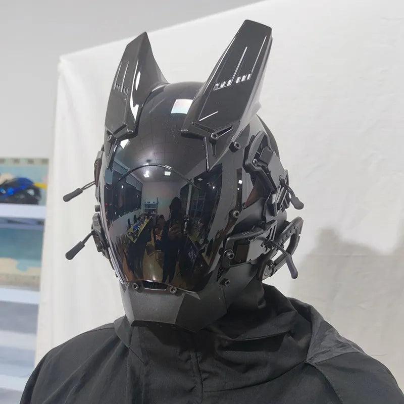 Cyberpunk LED Armoured Mask for Adults - White by HitMyNeed