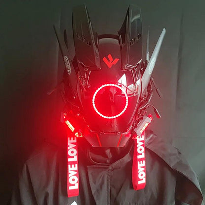 Cyberpunk LED Armoured Mask for Adults - White champagne by HitMyNeed