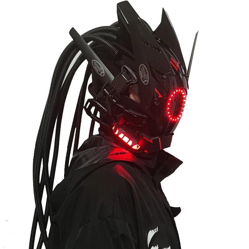 Cyberpunk LED Armoured Mask for Adults - White lavender by HitMyNeed