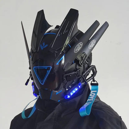 Cyberpunk LED Armoured Mask for Adults - White mask-173 by HitMyNeed