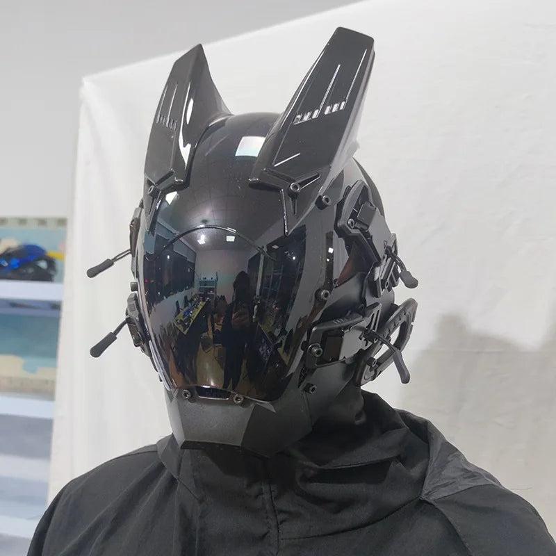 Cyberpunk LED Armoured Mask for Adults - White mask by HitMyNeed