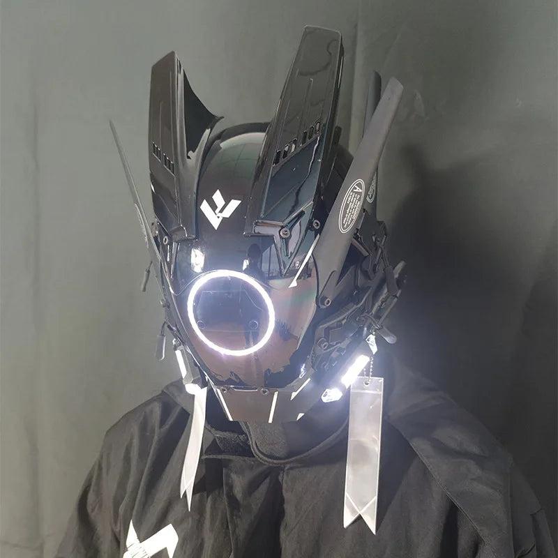 Cyberpunk LED Armoured Mask for Adults - White mask-691 by HitMyNeed