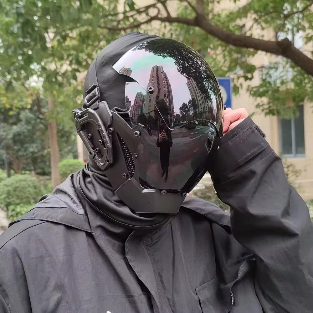 Cyberpunk Robocop Style Futuristic Cosplay Mask by HitMyNeed