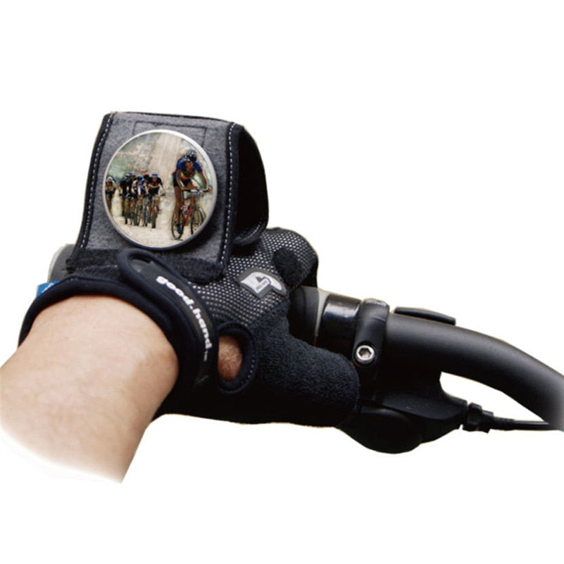 Cycling Gloves with Adjustable Rear View Mirror by HitMyNeed
