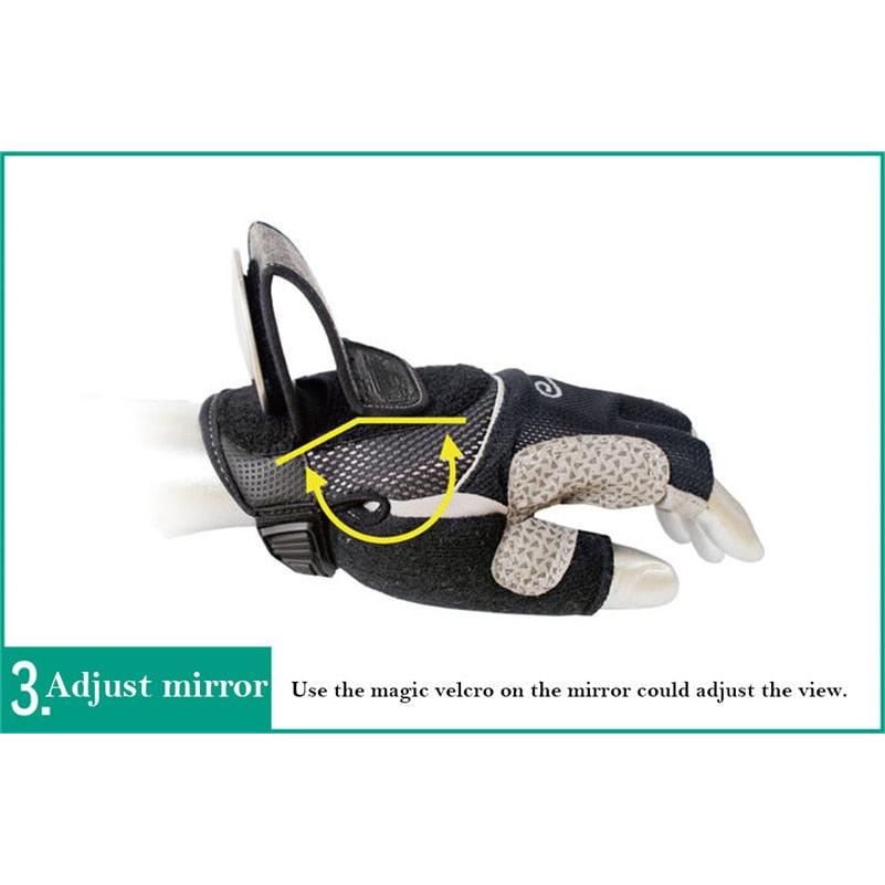 Cycling Gloves with Adjustable Rear View Mirror by HitMyNeed