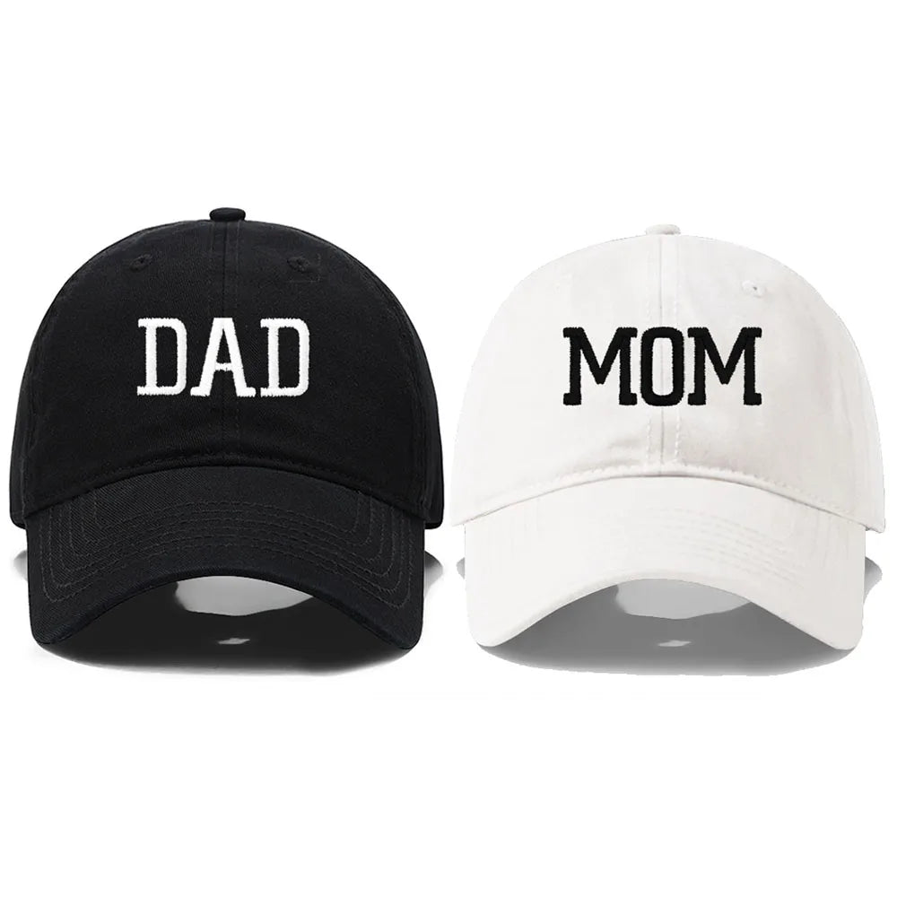 DAD MOM Embroidered Cotton Baseball Cap by HitMyNeed