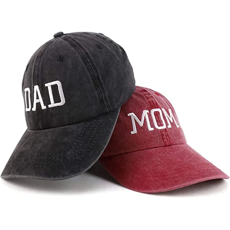 DAD MOM Embroidered Cotton Baseball Cap by HitMyNeed