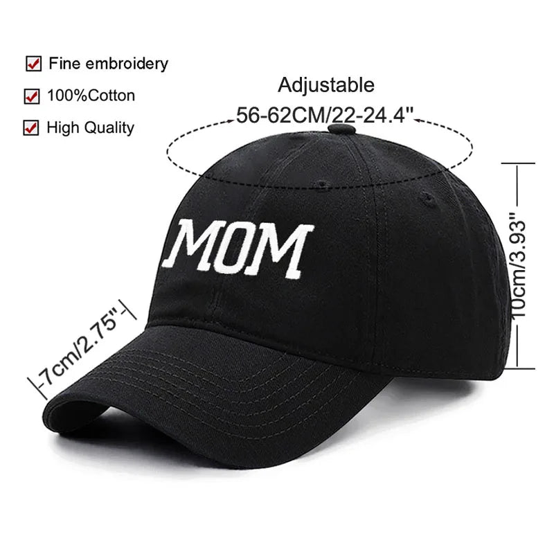 DAD MOM Embroidered Cotton Baseball Cap by HitMyNeed