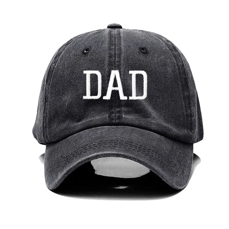 DAD MOM Embroidered Cotton Baseball Cap dad-black by HitMyNeed