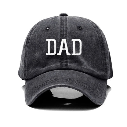 DAD MOM Embroidered Cotton Baseball Cap dad-black by HitMyNeed