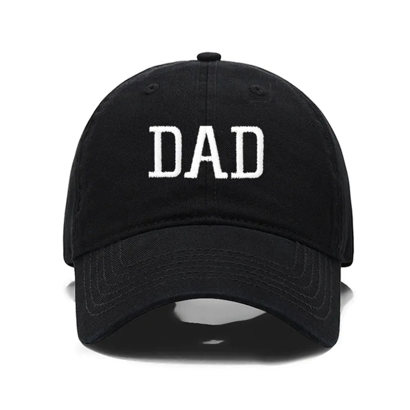 DAD MOM Embroidered Cotton Baseball Cap dad-black-white by HitMyNeed