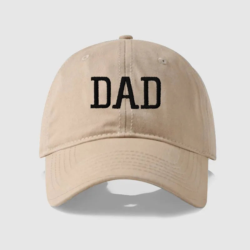 DAD MOM Embroidered Cotton Baseball Cap dad-khaki-black by HitMyNeed