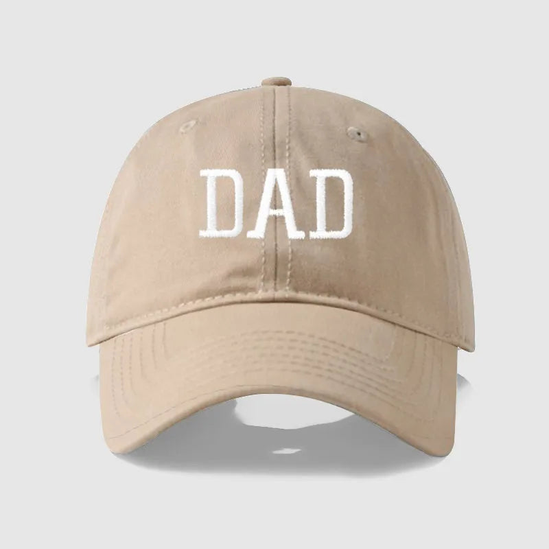 DAD MOM Embroidered Cotton Baseball Cap dad-khaki-white by HitMyNeed