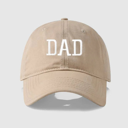 DAD MOM Embroidered Cotton Baseball Cap dad-khaki-white by HitMyNeed