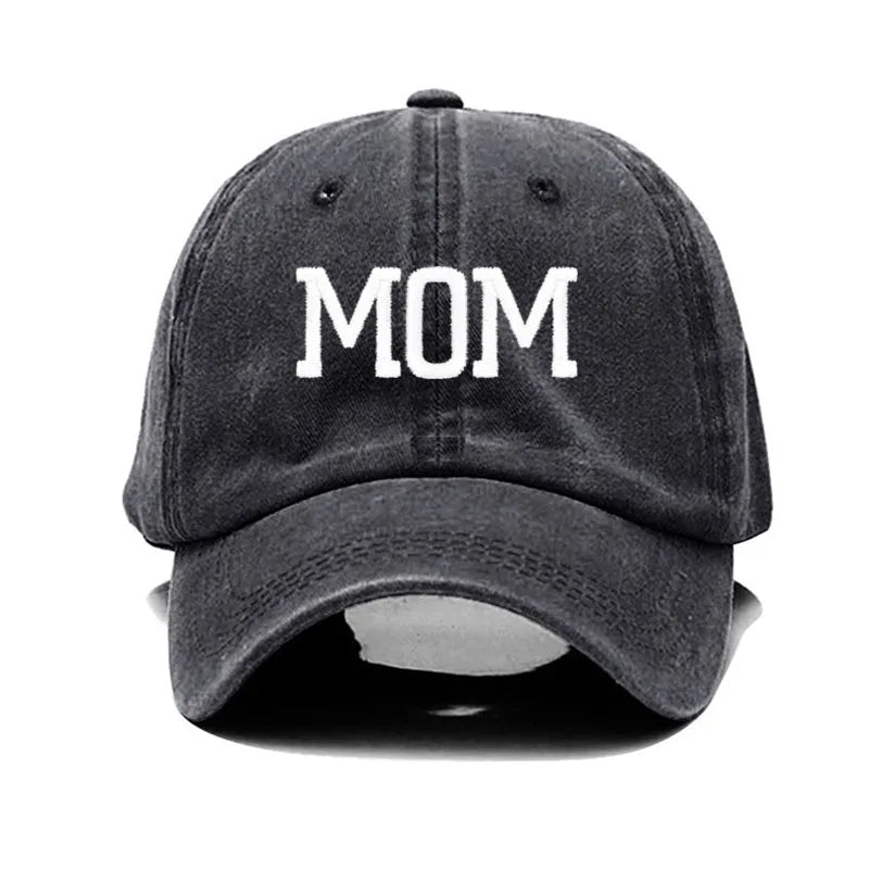 DAD MOM Embroidered Cotton Baseball Cap mom-black by HitMyNeed