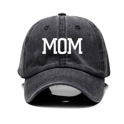 DAD MOM Embroidered Cotton Baseball Cap mom-black by HitMyNeed
