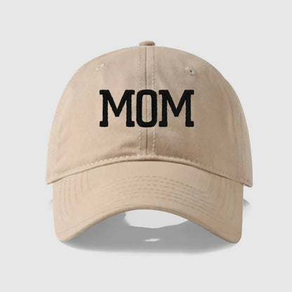 DAD MOM Embroidered Cotton Baseball Cap mom-khaki-black by HitMyNeed
