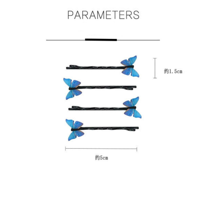 Dainty Blue Butterfly Hair Pins Set of 4 by HitMyNeed