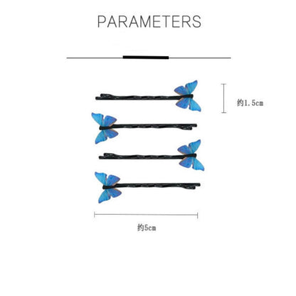 Dainty Blue Butterfly Hair Pins Set of 4 by HitMyNeed