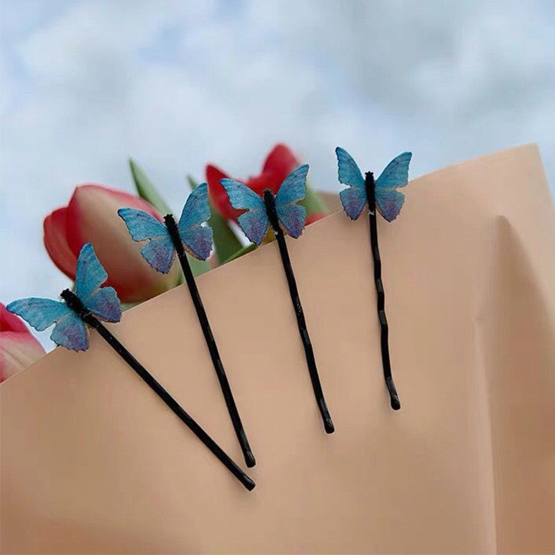Dainty Blue Butterfly Hair Pins Set of 4 by HitMyNeed