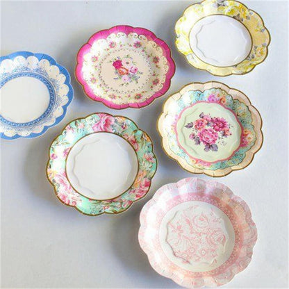 Dainty Floral Tea Party Paper Plates, 7" (8 Pack) by HitMyNeed