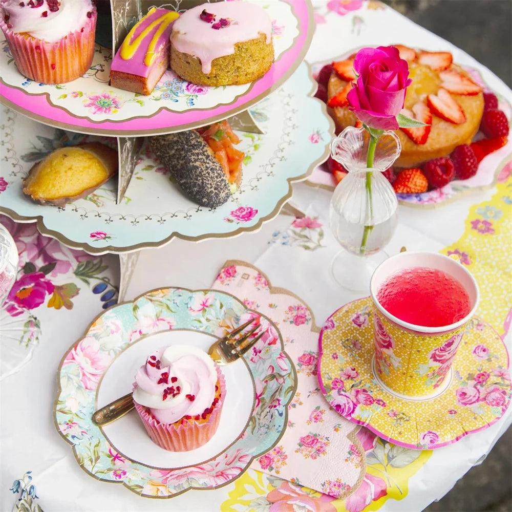 Dainty Floral Tea Party Paper Plates, 7" (8 Pack) by HitMyNeed