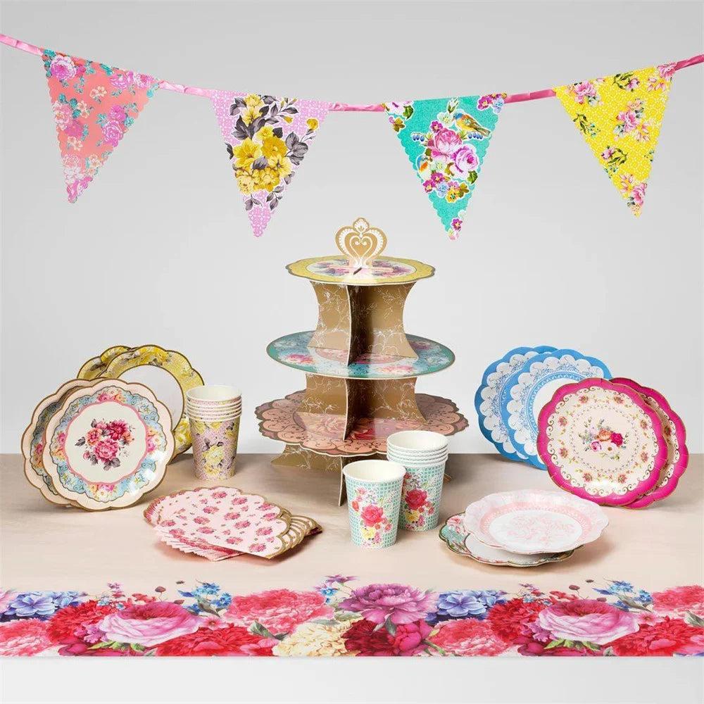 Dainty Floral Tea Party Paper Plates, 7" (8 Pack) by HitMyNeed