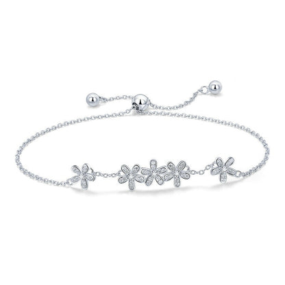 Daisy Bracelet in S925 Silver with Zircon Crystals by HitMyNeed
