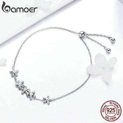 Daisy Bracelet in S925 Silver with Zircon Crystals by HitMyNeed