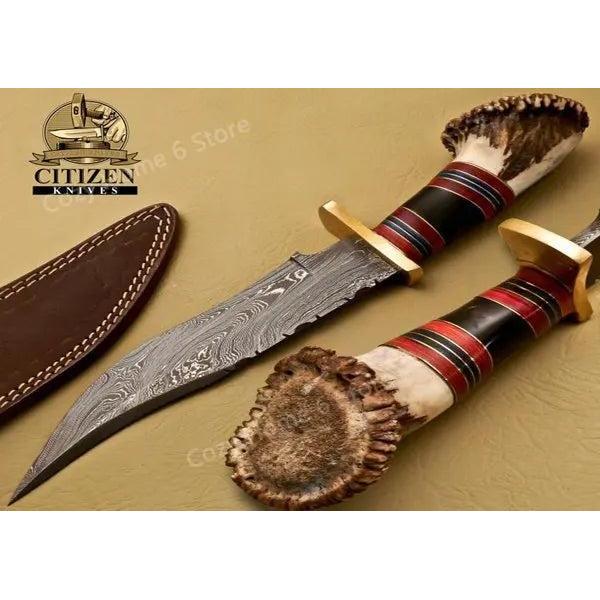 Damascus Bowie Knife Vintage Tin Wall Sign 1 by HitMyNeed