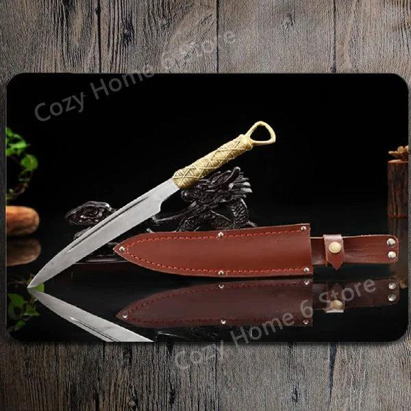 Damascus Bowie Knife Vintage Tin Wall Sign 18 by HitMyNeed