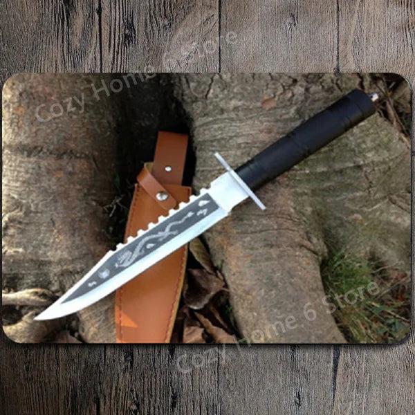 Damascus Bowie Knife Vintage Tin Wall Sign 5 by HitMyNeed