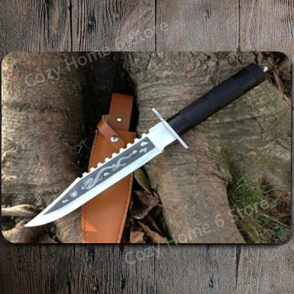 Damascus Bowie Knife Vintage Tin Wall Sign 5 by HitMyNeed