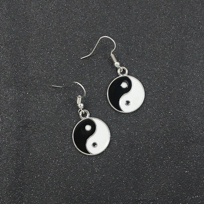 Dangling Metal Yin and Yang Earrings by HitMyNeed