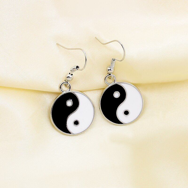 Dangling Metal Yin and Yang Earrings by HitMyNeed
