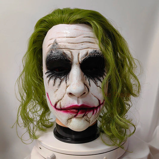 Dark Knight Joker Latex Cosplay Mask with Green Hair by HitMyNeed