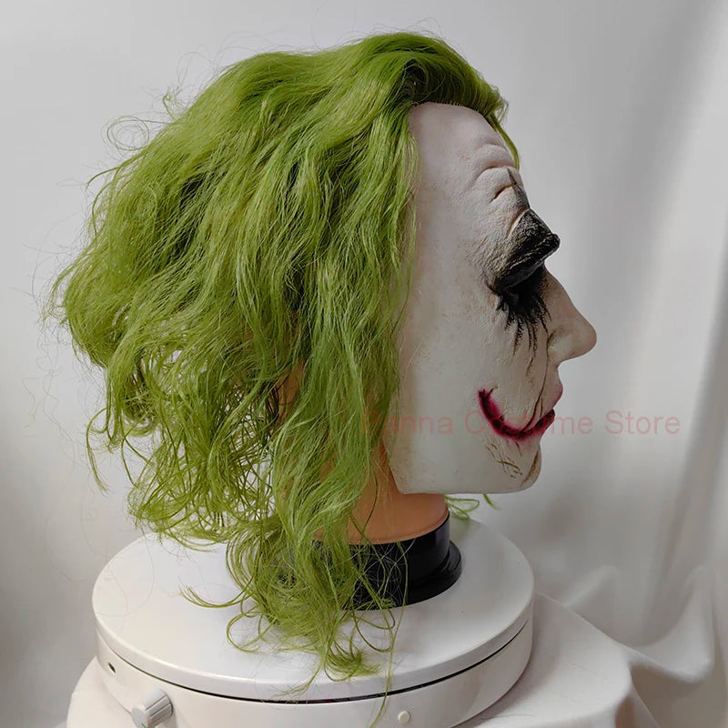 Dark Knight Joker Latex Cosplay Mask with Green Hair by HitMyNeed