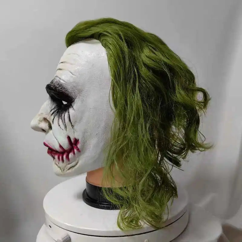 Dark Knight Joker Latex Cosplay Mask with Green Hair by HitMyNeed