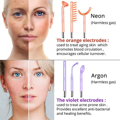 Darsonval High Frequency Facial Machine with 6 Wands by HitMyNeed