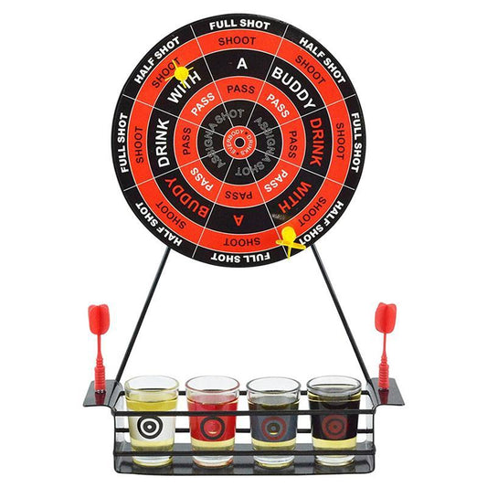 Dart Board Shot Drinking Game Set with 4 Glasses by HitMyNeed