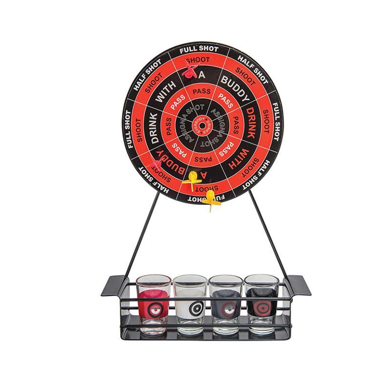 Dart Board Shot Drinking Game Set with 4 Glasses by HitMyNeed