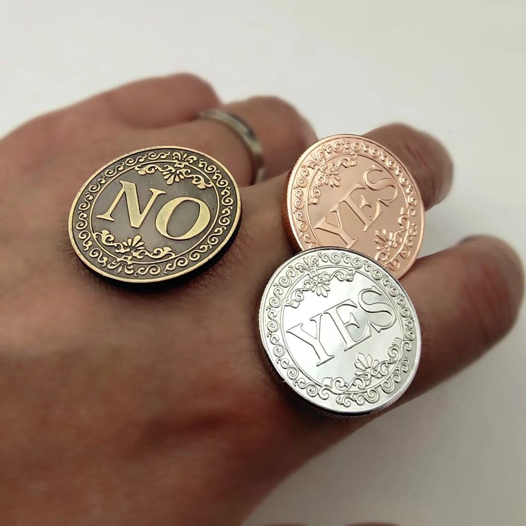Decision Metal Yes and No Coin by HitMyNeed
