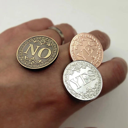 Decision Metal Yes and No Coin by HitMyNeed