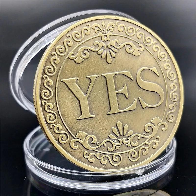 Decision Metal Yes and No Coin by HitMyNeed