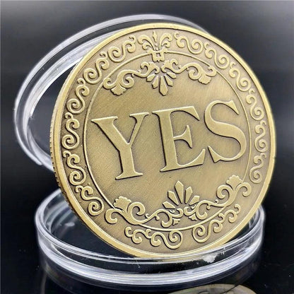 Decision Metal Yes and No Coin by HitMyNeed