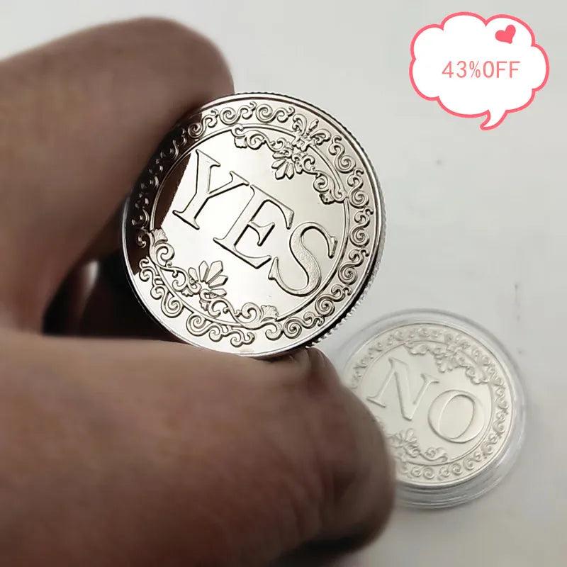 Decision Metal Yes and No Coin by HitMyNeed