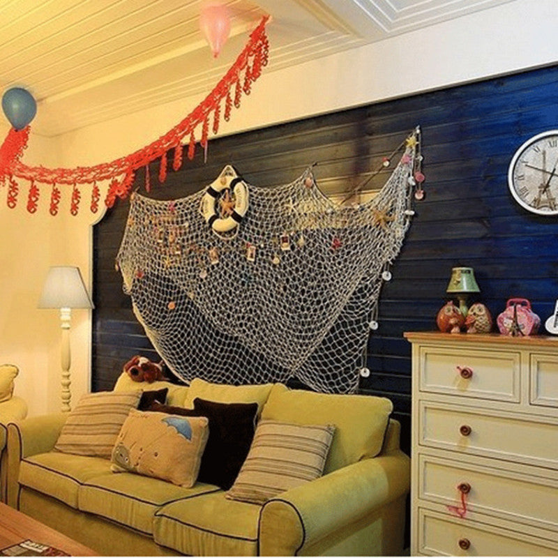 Decorative Cotton Fishing Net Nautical Wall Decor by HitMyNeed